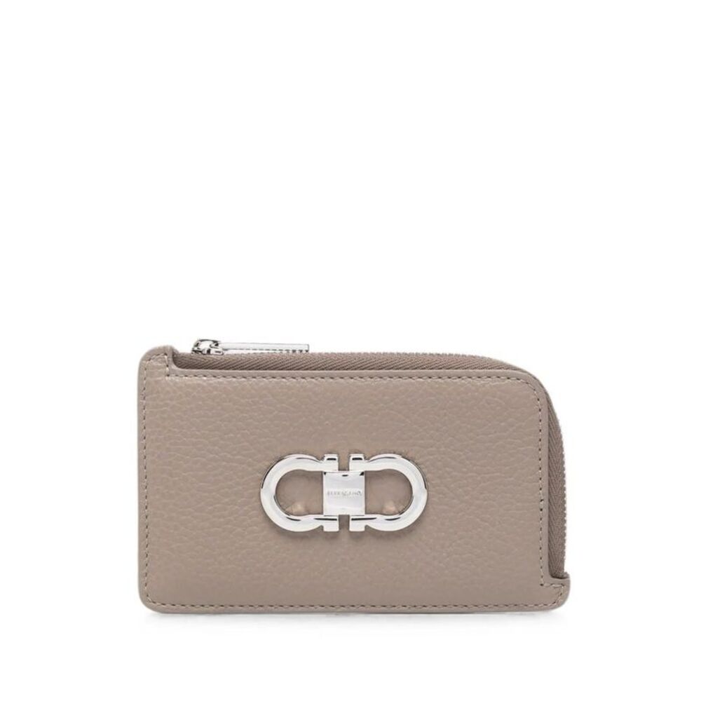 Gancini Card Holder With Zip Women